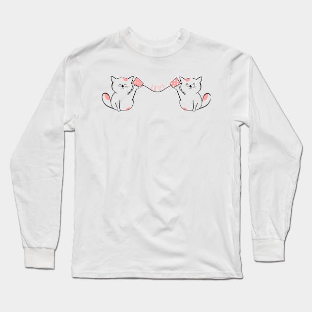 cat love story Long Sleeve T-Shirt by Saishaadesigns